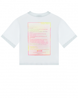 Белая футболка с текстовым принтом MSGM Белый, арт. MS028768 1 BIANCO | Фото 2