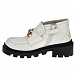 Белые ботинки из кожи с декором Horsebit GUCCI | Фото 4
