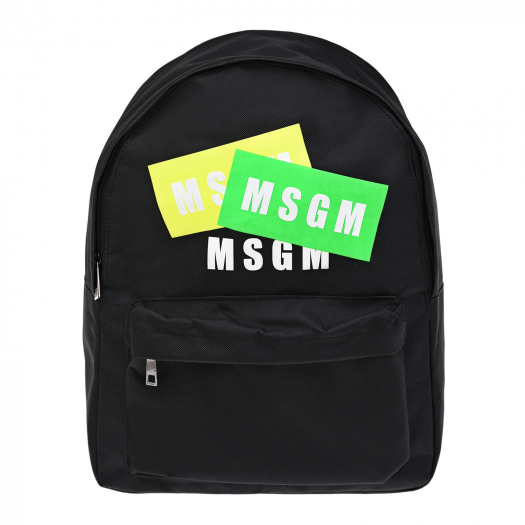 Черный рюкзак с логотипом 30х42х14 см MSGM | Фото 1