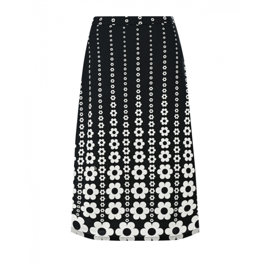 Черная юбка с белым цветочным принтом Vivetta | Фото 1