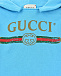 Бирюзовая толстовка-худи с логотипом GUCCI | Фото 3