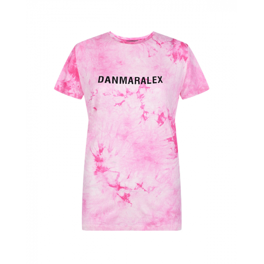 Розовая футболка с эффектом тай-дай Dan Maralex | Фото 1