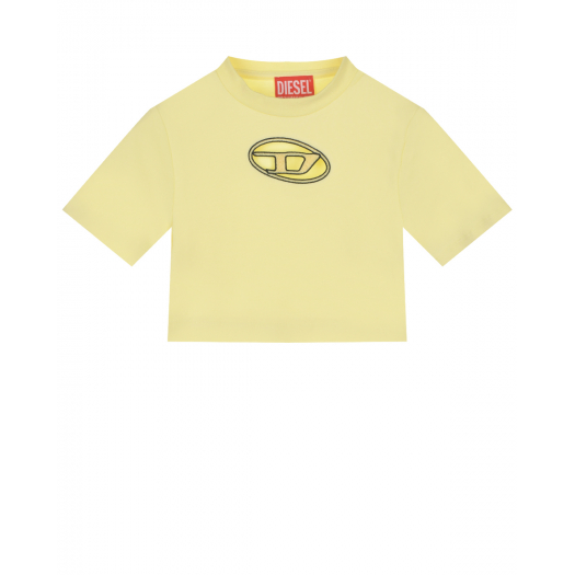 Желтая футболка с лого Diesel | Фото 1