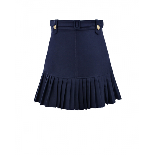 Синяя юбка с плиссировкой по подолу Aletta | Фото 1