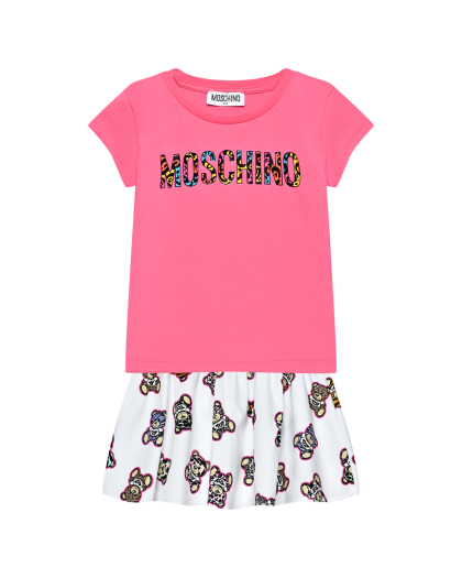 Комплект: розовая футболка+ юбка Moschino | Фото 1