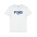 Белая футболка с логотипом в полоску Fendi | Фото 1