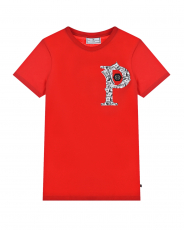 Красная футболка с крупным лого