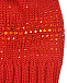 Красная шапка со стразами и меховым помпоном Catya | Фото 4