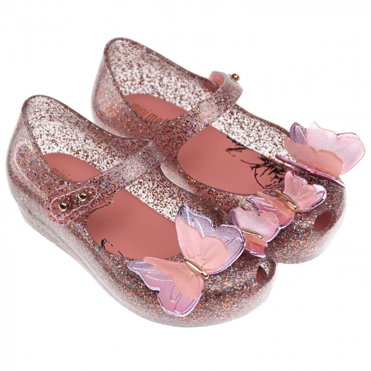 Розовые сланцы-туфли с бабочками Melissa | Фото 1