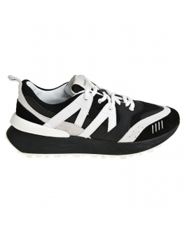 Черно-белые кроссовки с замшевыми вставками Emporio Armani , арт. XYX021 XOI58 Q560 | Фото 2