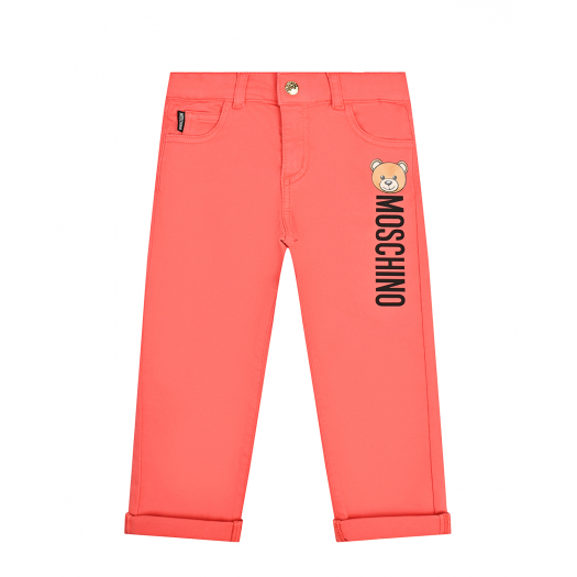 Розовые джинсы с логотипом Moschino | Фото 1