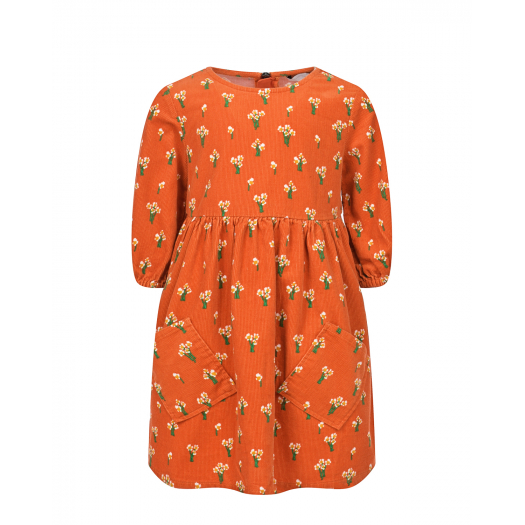 Оранжевое платье с принтом &quot;ромашки&quot; Stella McCartney | Фото 1