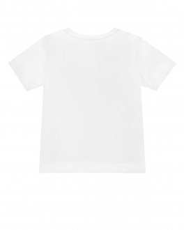Белая футболка с черным логотипом Balmain Белый, арт. 6P8A91  Z0057  100NE | Фото 2