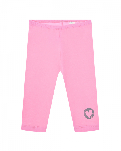 Розовые леггинсы с сердечком Sanetta Kidswear | Фото 1