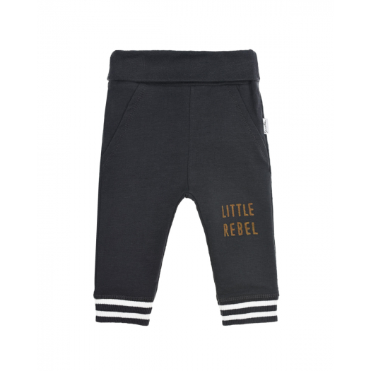 Спортивные брюки с надписью &quot;Little rebel&quot; Sanetta Kidswear | Фото 1
