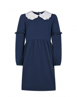 Темно-синее платье с белым воротником Tartine et Chocolat Синий, арт. TV30132 04 MARIN | Фото 1