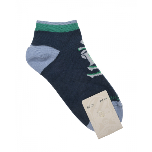 Темно-синие спортивные носки с лого Story Loris | Фото 1