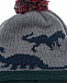 Серая шапка с декором &quot;динозавры&quot; Catya | Фото 3