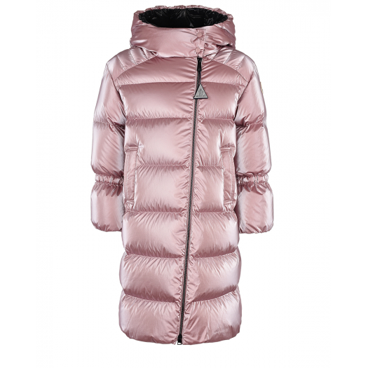 Розовое пальто-пуховик Moncler | Фото 1