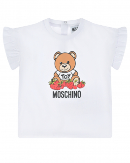 Комплект: белая футболка и красные шорты Moschino Мультиколор, арт. HDG00E LBA00 82298 | Фото 2