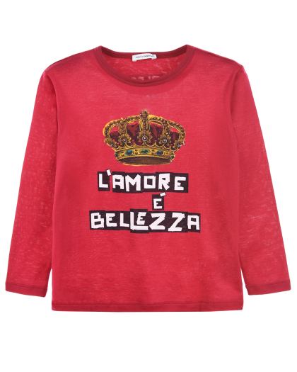 Толстовка из хлопка с принтом &quot;Lamore é Bellezza&quot; Dolce&Gabbana | Фото 1