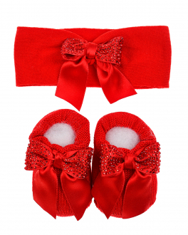 Подарочный набор: повязка и пинетки, красный La Perla Красный, арт. 48622 Y80 RED | Фото 1