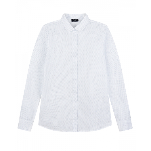 Белая рубашка с круглым воротником Dal Lago | Фото 1