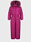 Комбинезон с меховой отделкой капюшона, фуксия