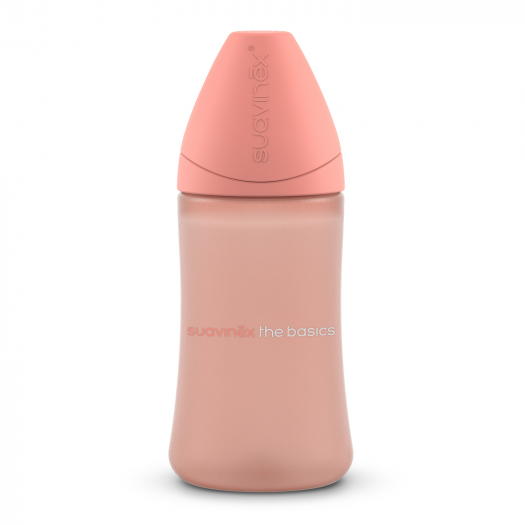 Розовая бутылка с круглой силиконовой соской 3 позиции &quot;BASICS&quot;, 270 мл (2 шт) Suavinex | Фото 1