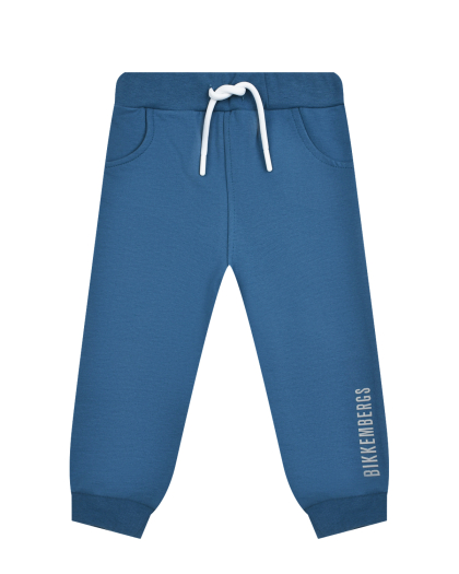 Спортивные брюки с белым лого, голубые Bikkembergs | Фото 1