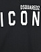 Черный свитшот с белым принтом &quot;ICON&quot; Dsquared2 | Фото 3