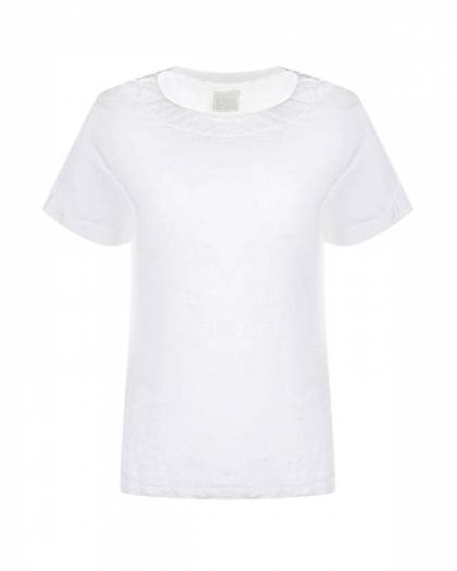 Льняная футболка с отделкой из трикотажа 120% Lino | Фото 1