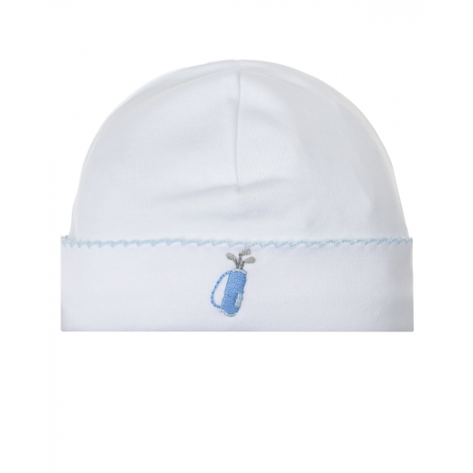 Белая шапка с вышивкой &quot;LETS GOLF&quot; Lyda Baby | Фото 1
