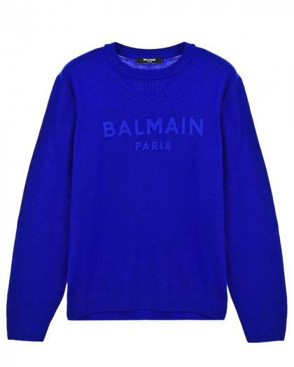 Ярко-синий шерстяной джемпер Balmain | Фото 1