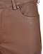 Кожаные брюки коричневого цвета  | Фото 5
