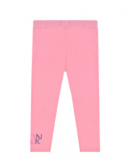 Розовые леггинсы с разноцветным лого Moncler Розовый, арт. 8H00010 8790N 526 | Фото 2