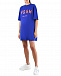 Синее платье-футболка с оранжевым логотипом MSGM | Фото 4