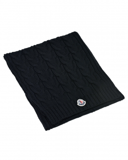 Черный шарф из шерсти, 145x28 см Moncler Черный, арт. 3C700 20 04S02 999 | Фото 1