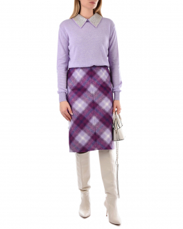 Фиолетовая юбка в клетку No. 21 Фиолетовый, арт. N2SC024 3097 Q7A1 | Фото 2