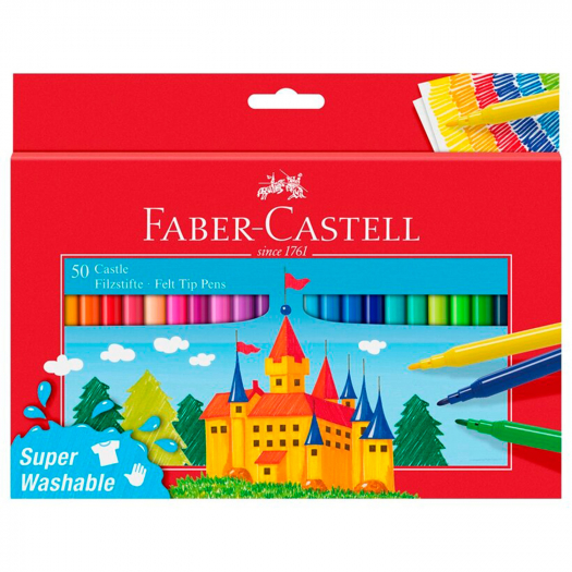 Фломастеры &quot;Замок&quot;, 50 цветов Faber-Castell | Фото 1