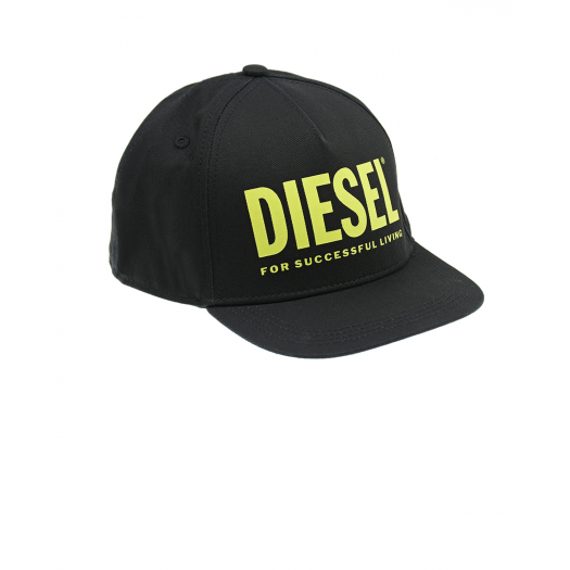 Черная бейсболка с желтым лого Diesel | Фото 1
