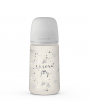 Бутылка Spread Joy 270 мл с мягкой физиологической силиконовой соской, серебряный