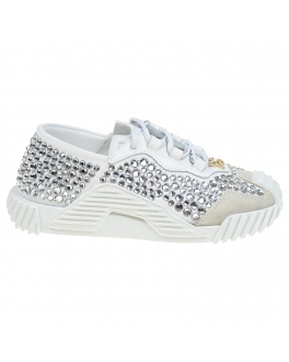Белые кроссовки NS1 со стразами Dolce&Gabbana Белый, арт. D11107 AY702 8B441 | Фото 2