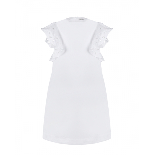 Белое платье с рукавами-крылышками Brunello Cucinelli | Фото 1