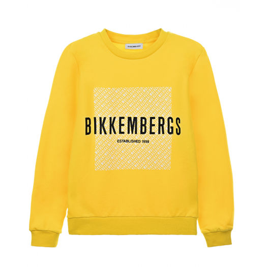 Желтый свитшот с логотипом Bikkembergs | Фото 1