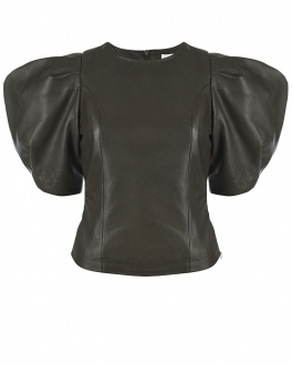 Кожаный блузон с рукавами-фонариками Les Coyotes de Paris Черный, арт. 216-13-011 202 | Фото 1