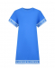 Синее трикотажное платье с белым логотипом 5 Preview | Фото 1