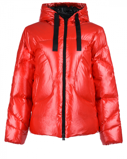 Пуховая куртка красного цвета ADD | Фото 1