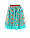 Бирюзовая юбка с монограммой бренда GUCCI | Фото 3