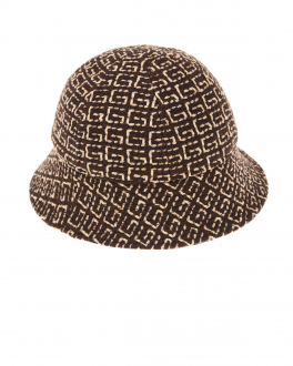 Коричневая шляпа со сплошным логотипом GUCCI Коричневый, арт. 631453 3HK88 2000 | Фото 1